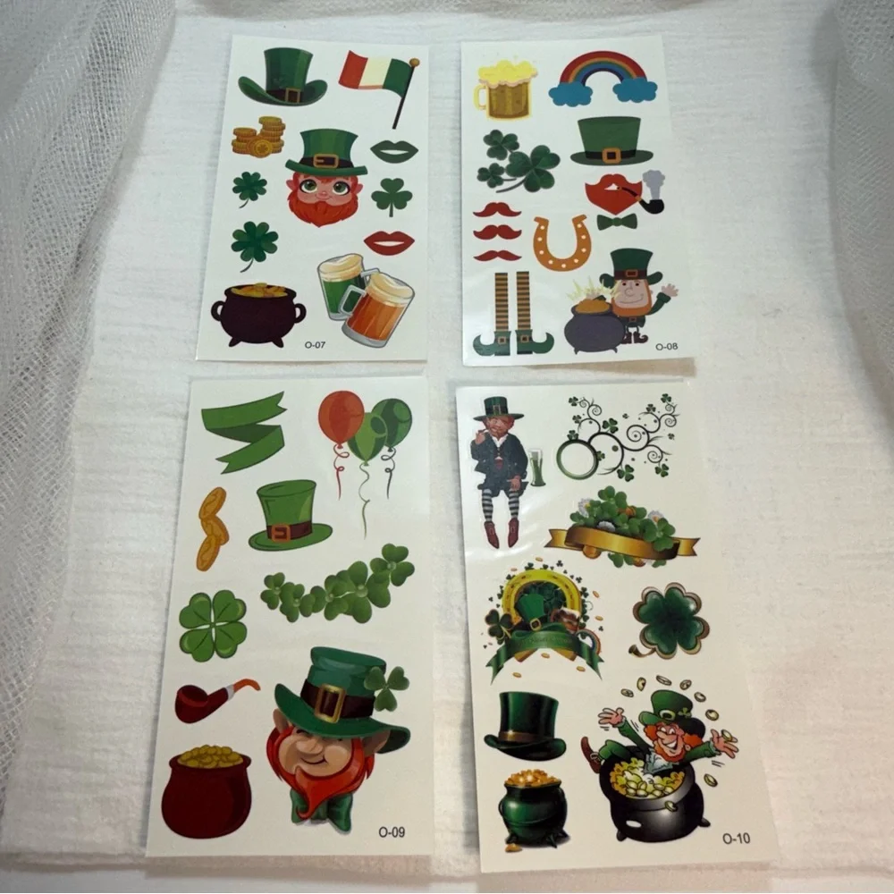 St. Patrick's Day Themed Temporary Tattoos - NWT - 20 Sheets Total
